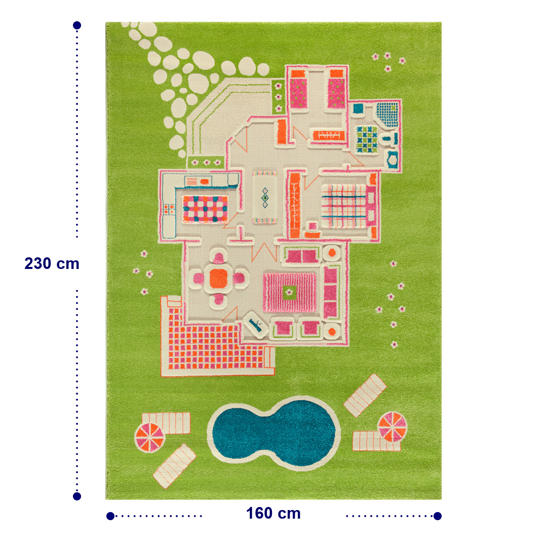 IVI 3D-Spielteppich "Spielhaus Grün"