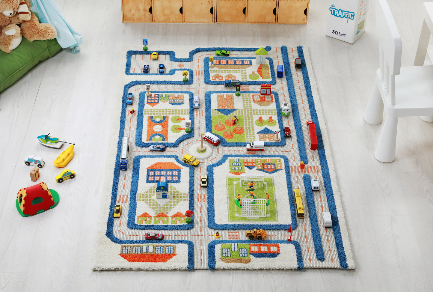 3D-Straßenteppich - City Adventure blue