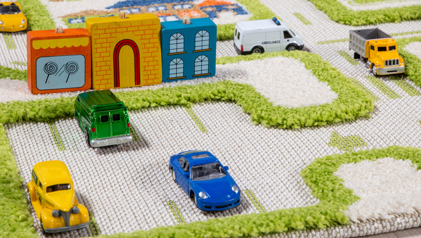 3D-Straßenteppich - City Adventure green