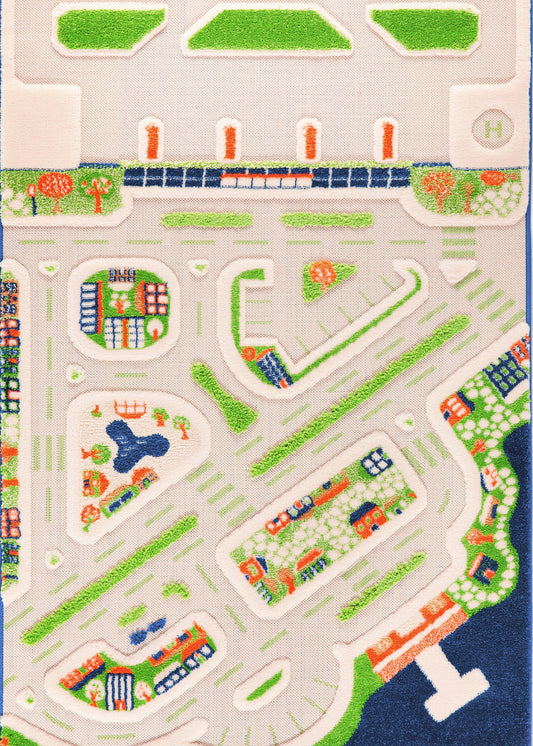 3D-Spielteppich Mini City Blue - Mini City Blue
