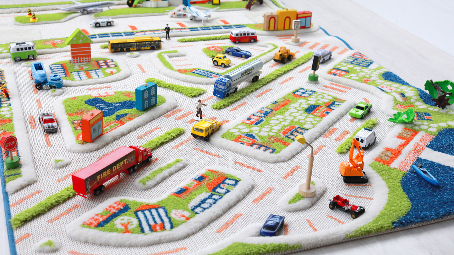 3D-Spielteppich Mini City Blue - Mini City Blue