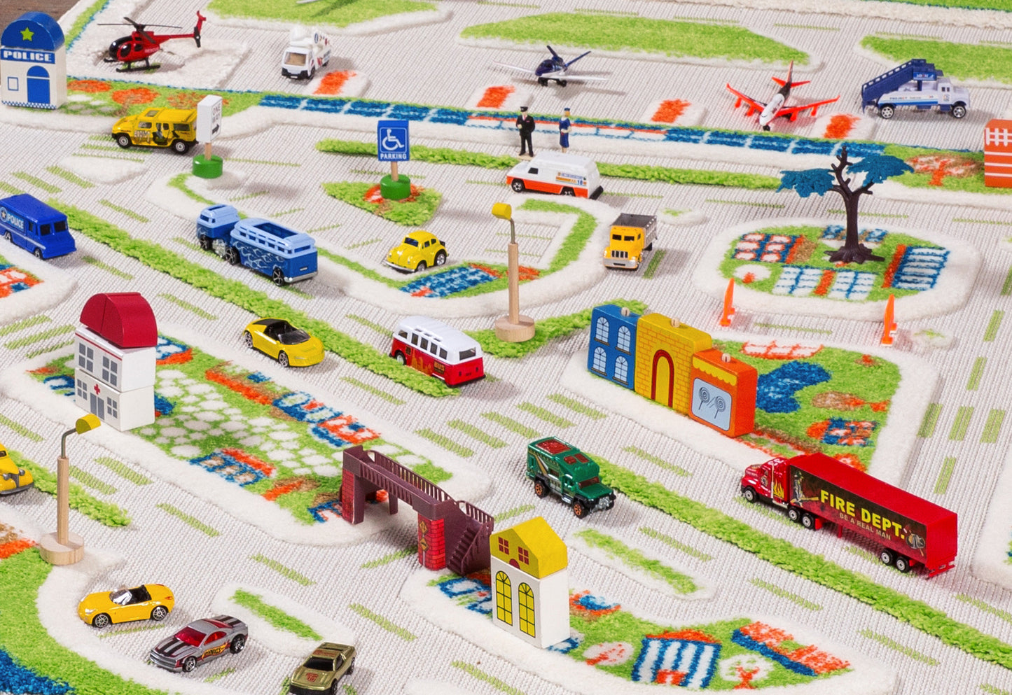 3D-Spielteppich Mini City Blue - Mini City Blue