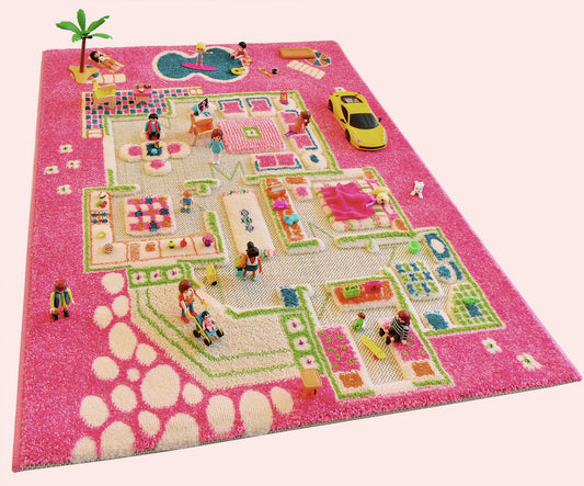 3D-Spielteppich "Spielhaus Pink"