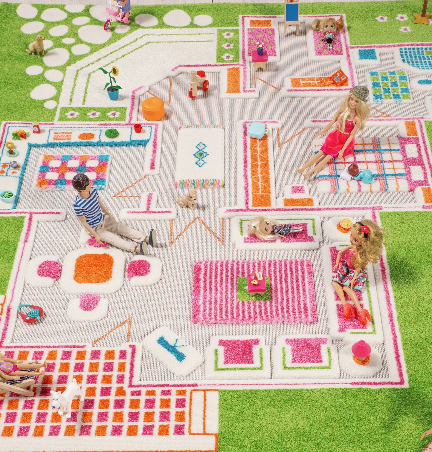3D-Spielteppich "Spielhaus Grün"