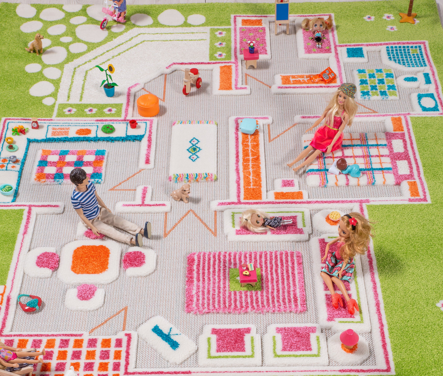 3D-Spielteppich "Spielhaus Grün"