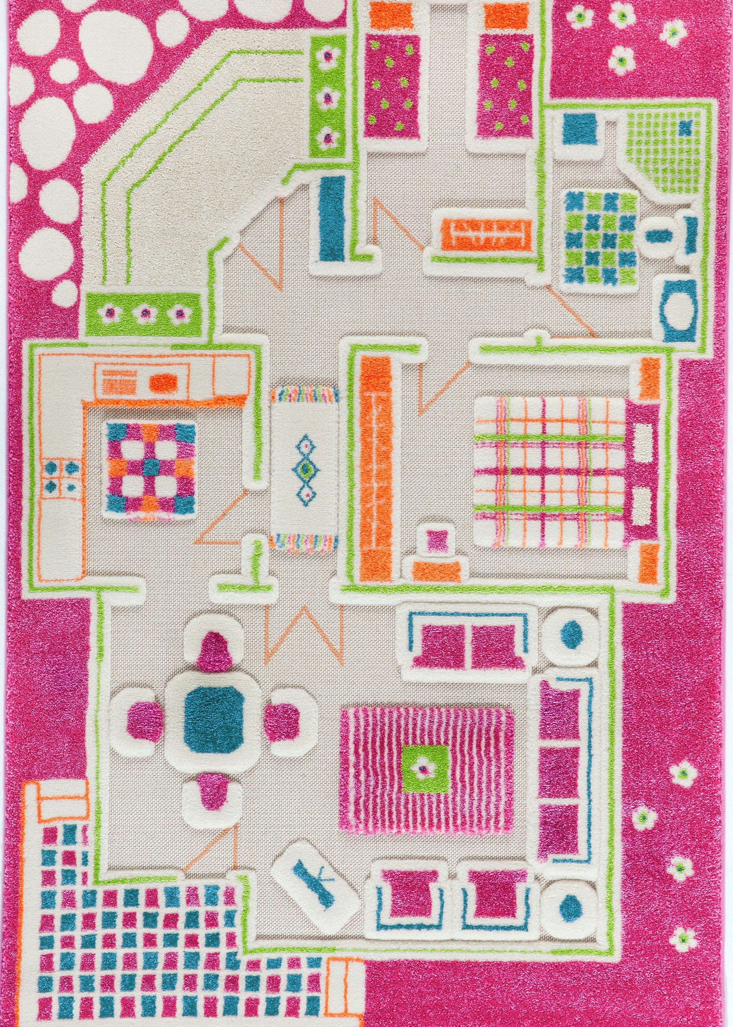 3D-Spielteppich "Spielhaus Pink"
