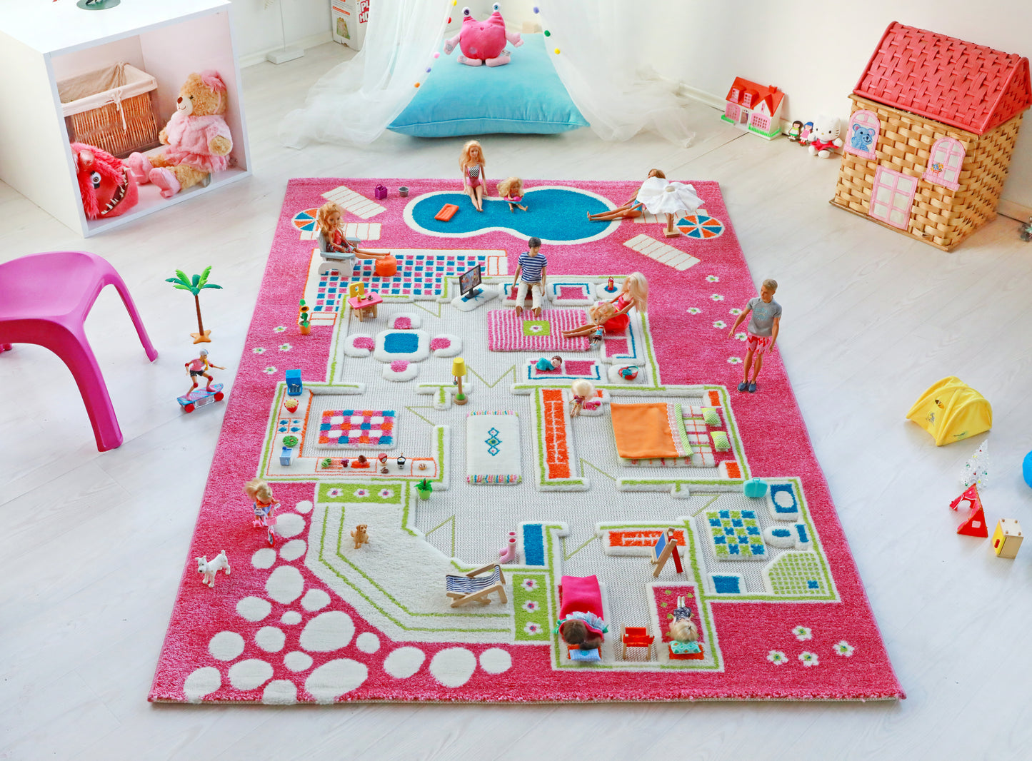 3D-Spielteppich "Spielhaus Pink"