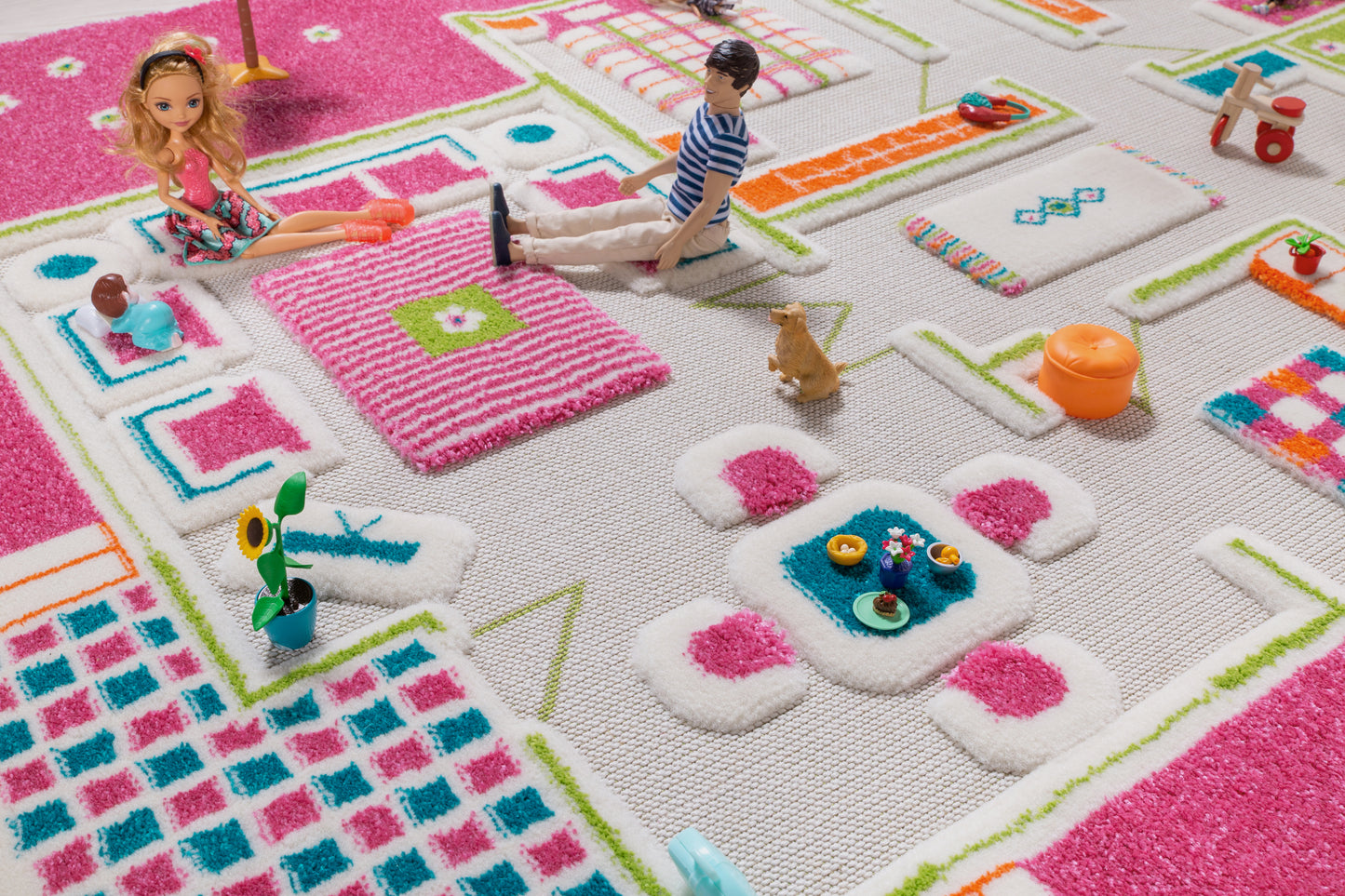 3D-Spielteppich "Spielhaus Pink"