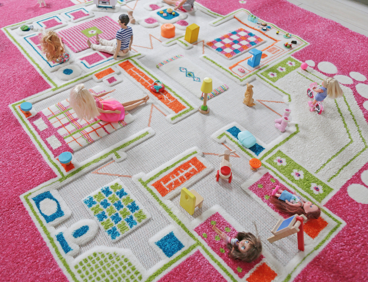 3D-Spielteppich "Spielhaus Pink"