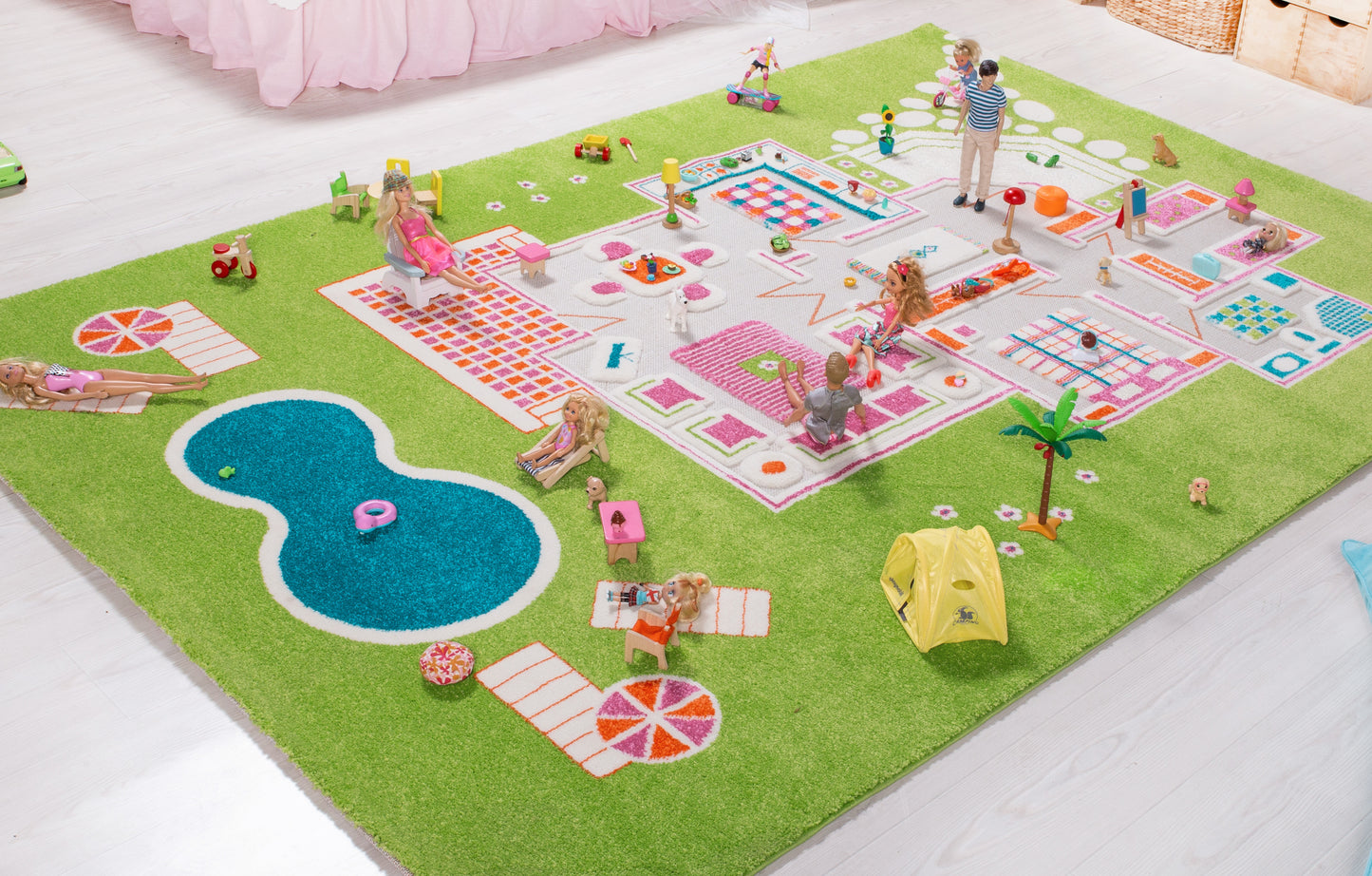3D-Spielteppich "Spielhaus Grün"