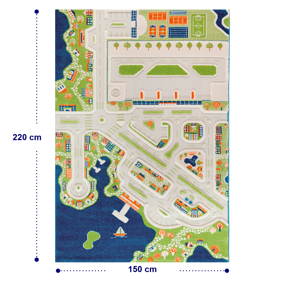 IVI 3D-Spielteppich Stadt – Mini City Blue