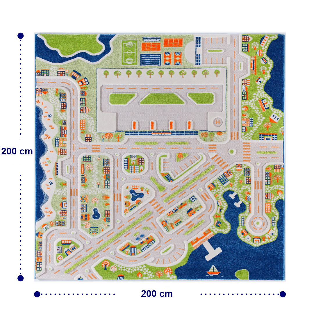 IVI 3D-Spielteppich Stadt – Mini City Blue