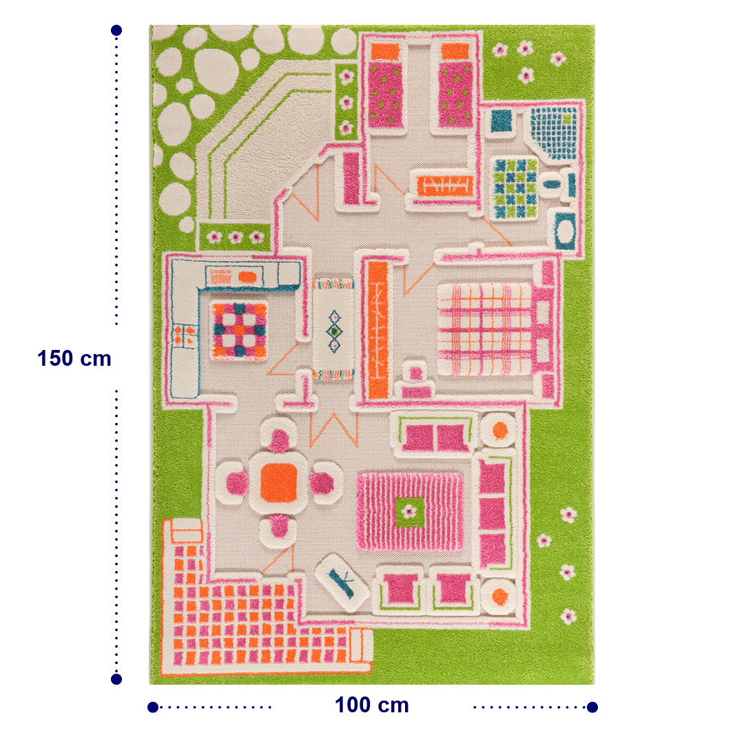 IVI 3D-Spielteppich "Spielhaus Grün"