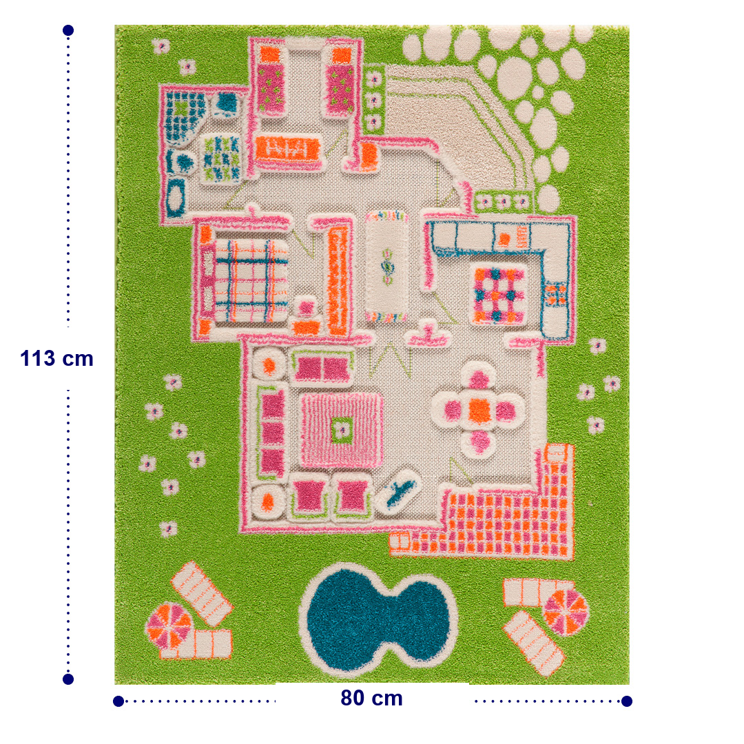 IVI 3D-Spielteppich "Spielhaus Grün"