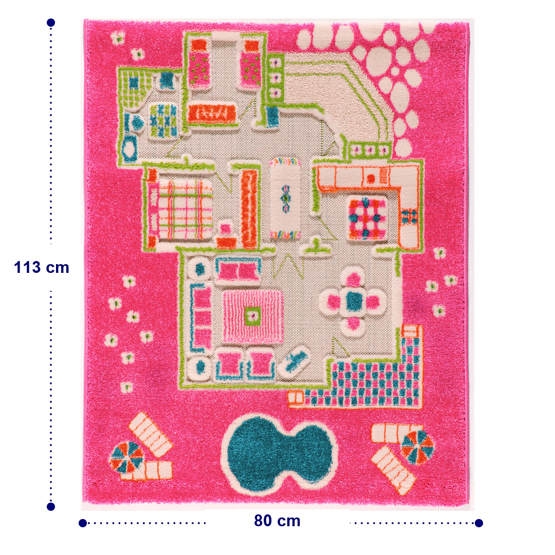 IVI 3D-Spielteppich "Spielhaus Pink"